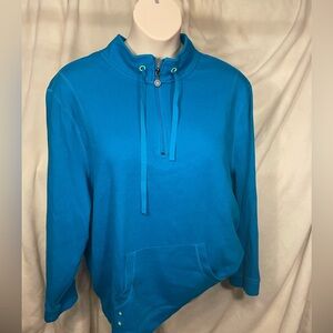 Catherine's size 4X rib knit, quarter zip hoodie with kangaroo pockets. Like new